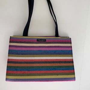 Kate Spade Silk Classic Multicolor Striped Bag
